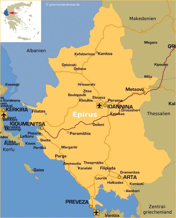 Landkarte des Epirus