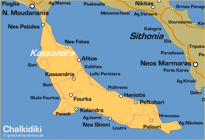 Landkarte von Kassandra