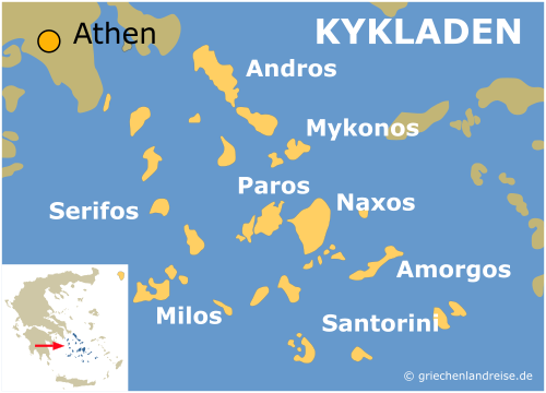 Karte der Kykladen