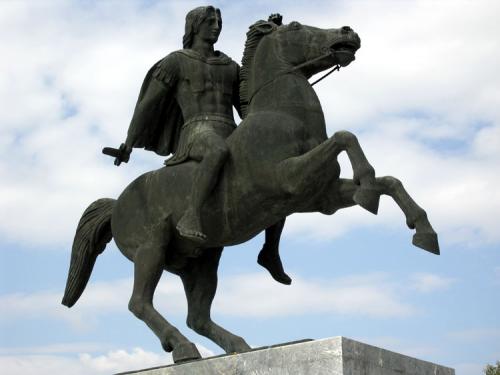 Das Reiterstandbild von Alexander dem Großen (Alexandros Megalos).