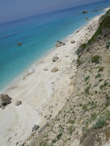 Auch dieses Bild des Megali Petri Strandes wurde in Mitte Mai bei 20 Grad Wassertemperatur und 26 Grad Lufttemperatur aufgenommen - Also nicht im tiefsten Winter