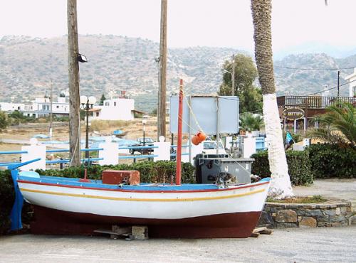 Distrikt Lasithi - Die Taverne Panorama am Fischerhafen von Milatos.