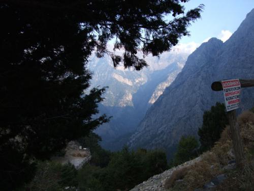 Eingang zur Samaria-Schlucht.