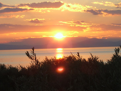 Sonnenuntergang an der Westküste des Pilion.